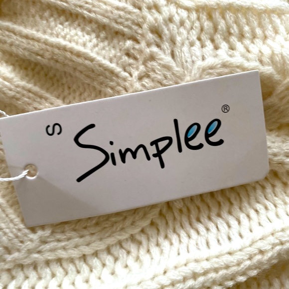 SIMPLEE WOMEN OVERSIZED KNITTED LONG SLEEVE PULLOVER SWEATER SIZE SMALL 🌟NWT🌟 - Picture 9 of 12